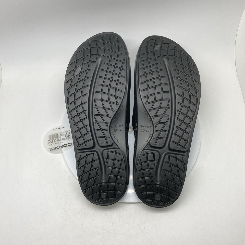 Oofos OOahh Sport Sandals Mens 14 Womens 16 Black Open Slip On Recovery Rubber - Picture 9 of 9